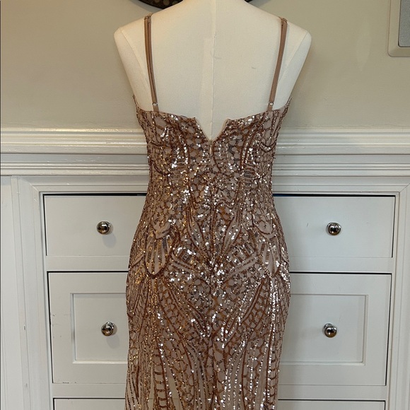 SHOWPO Be My Lover Rose Gold Sequin Maxi Dress | Size XS/S - Picture 8 of 10